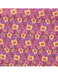 Tissu viscose fantaisie - Julissa violet et orange 2