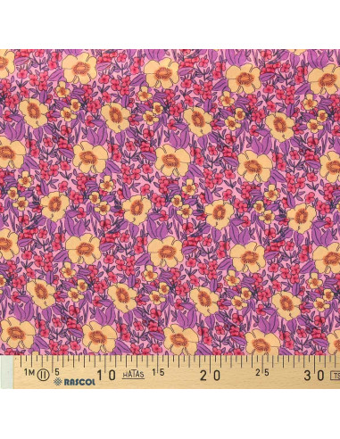 Tissu viscose fantaisie - Julissa violet et orange