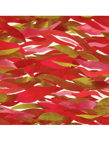 Tissu viscose fantaisie - Kiyo rouge et rose