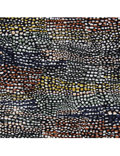 Tissu viscose fantaisie - Cobra noir et marron 2