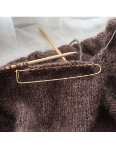 Set de 2 arrête mailles dorés pour tricot 13 cm 2