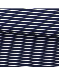 Tissu lycra maillot de bain - Marinière bleu et blanc