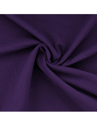 Tissu double gaze de coton - Violet