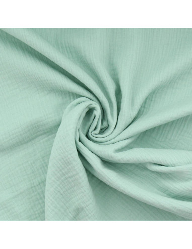 Tissu double gaze de coton - Menthe clair