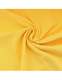 Tissu double gaze de coton - Jaune