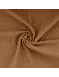 Tissu double gaze de coton - Caramel