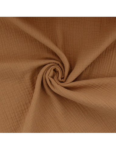 Tissu double gaze de coton - Caramel