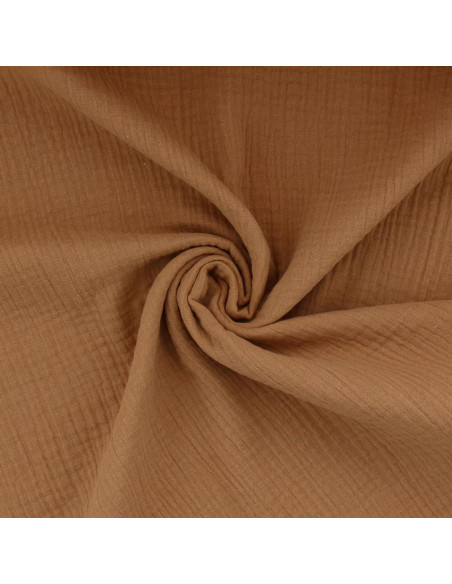 Tissu double gaze de coton - Caramel