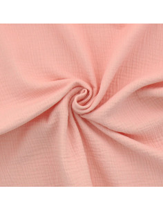 Tissu double gaze de coton - Blush