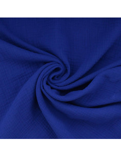 Tissu double gaze de coton - Cobalt