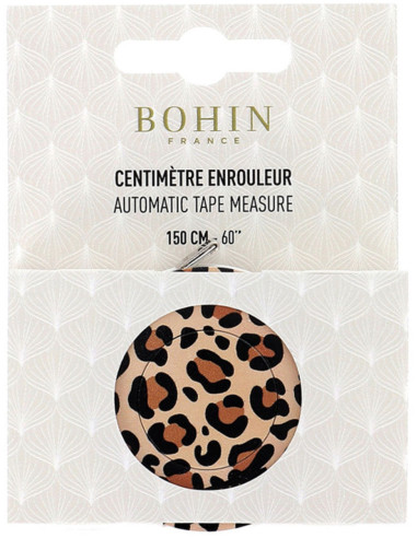 Mètre ruban enrouleur 150 cm Léopard Bohin