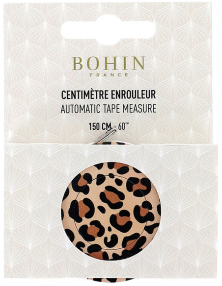 Mètre ruban enrouleur 150 cm Léopard Bohin