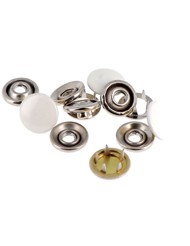 Boite de 7 pressions sans couture jersey 12 mm Bohin - Blanc
