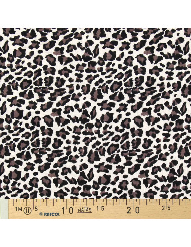 Tissu double gaze imprimé - Sauvage écru