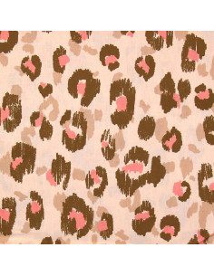 Tissu popeline de coton - Karula lin et rose 2
