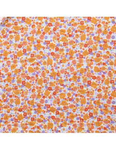 Tissu coton matelassé - Childhood vert et orange