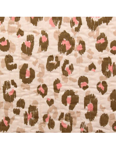 Tissu coton matelassé - Karula lin et vert 2