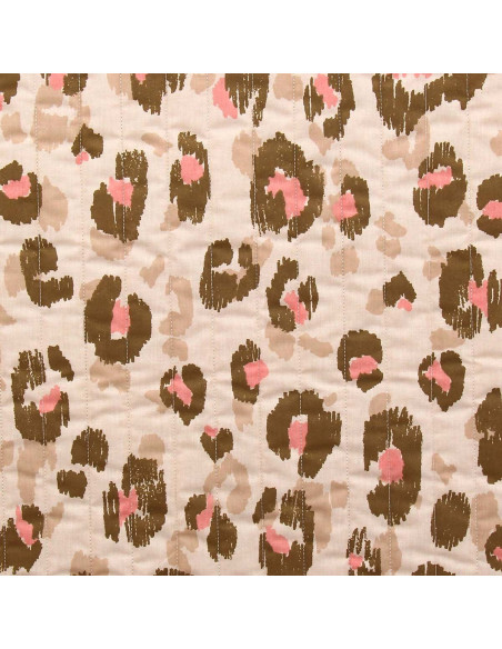 Tissu coton matelassé - Karula lin et vert