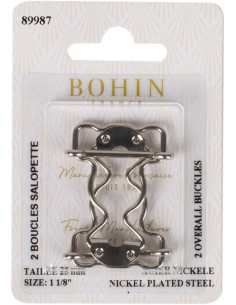 Boucles spéciales salopette 25 mm argent Bohin