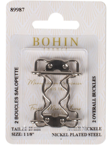 Boucles spéciales salopette 25 mm argent Bohin