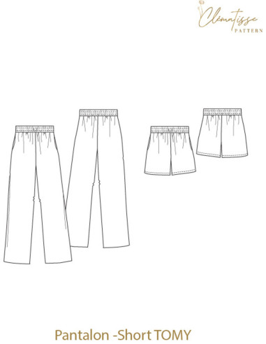 Patron de pantalon et short Tomy - Clématisse Pattern