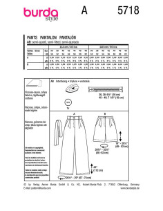 Patron de pantalon - Burda 5718 2