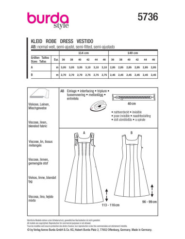 Patron de robe - Burda 5736