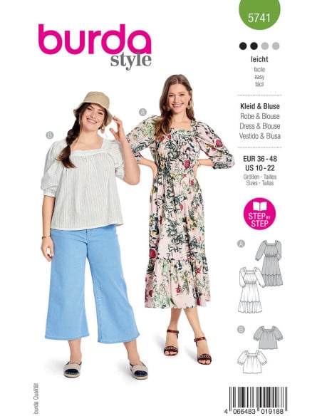 Patron de robe et blouse - Burda 5741