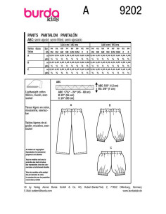 Patron de pantalon - Burda 9202 2