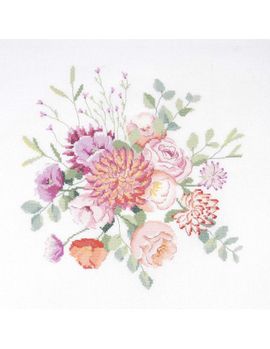 Kit broderie point de croix - Bouquet fraicheur