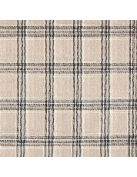 Tissu flanelle tartan écossais - Beige et gris