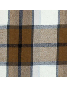 Tissu flanelle tartan écossais - Beige, écru et gris 2