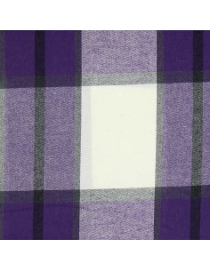 Tissu flanelle tartan écossais - Violet et écru 2