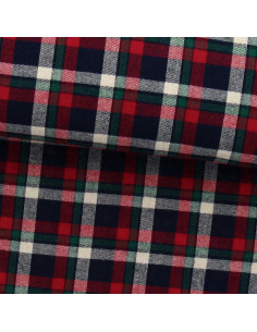 Tissu flanelle tartan écossais - Rouge, bleu et vert