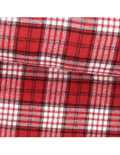 Tissu flanelle tartan écossais - Rouge et blanc