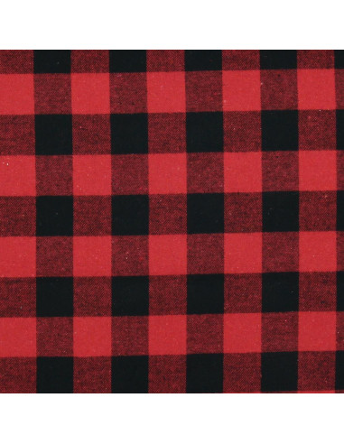 Tissu flanelle tartan écossais - Rouge et noir