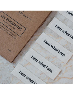 Lot de 5 étiquettes tissées à coudre - I am what i am 2