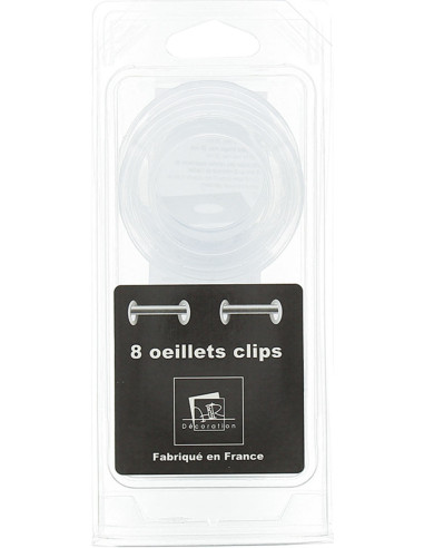 Lot 8 oeillets rideaux Ø44 mm - Transparents - Transparent