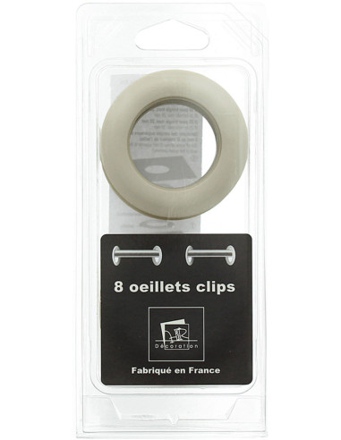 Lot 8 oeillets rideaux Ø44 mm - Mats - Pierre