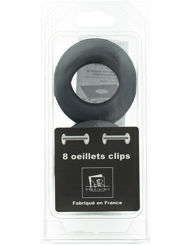 Lot 8 oeillets rideaux Ø44 mm - Mats - Gris