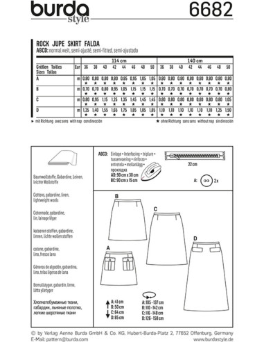 Patron de jupe - Burda 6682