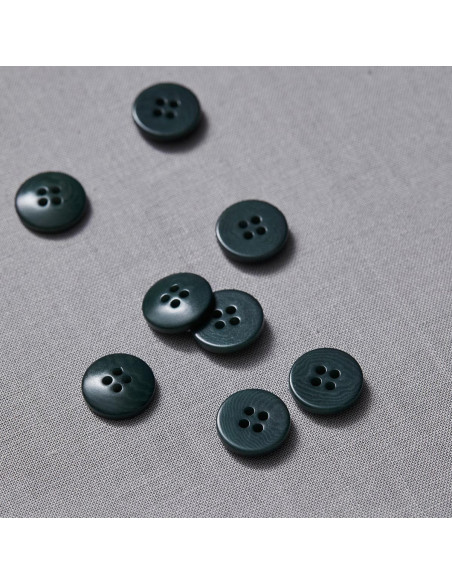 Bouton corozo plat - Vert émeraude