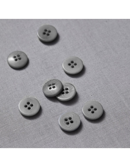 Bouton corozo plat - Gris