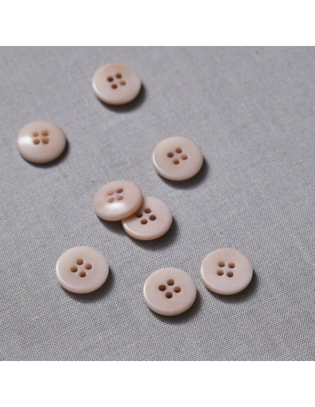 Bouton corozo plat - Rose poudré
