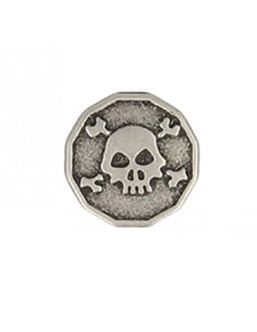 Bouton métal tête de mort - Argent 2
