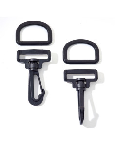 Set de mousquetons plastique 30 mm noir 2