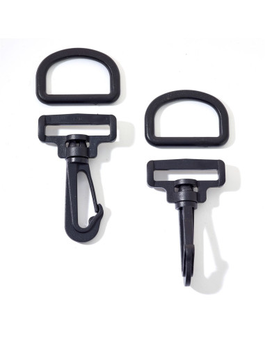 Set de mousquetons plastique 40 mm noir