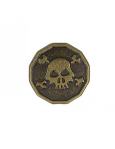 Bouton métal tête de mort - Bronze 2