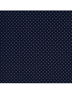 Tissus coton petits pois - Bleu marine et blanc