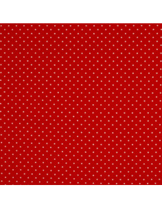 Tissus coton petits pois - Rouge et blanc